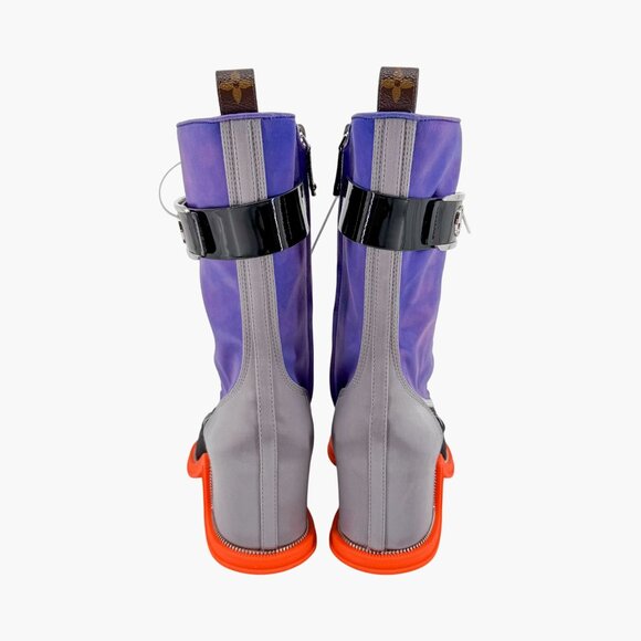 Louis Vuitton Moonlight Lace-Up Boots Size 37.5 US 7.5 Women’s Purple Satin - Picture 7 of 15